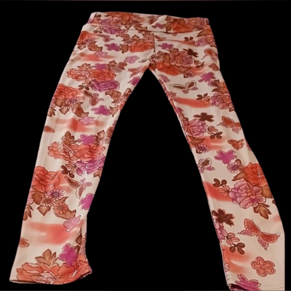 Floral/Gold leggings size Small/Medium